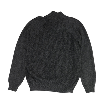 Gray Solid 1/4 Zip Sweater