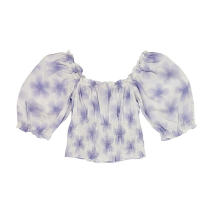 White Abstract Blouse