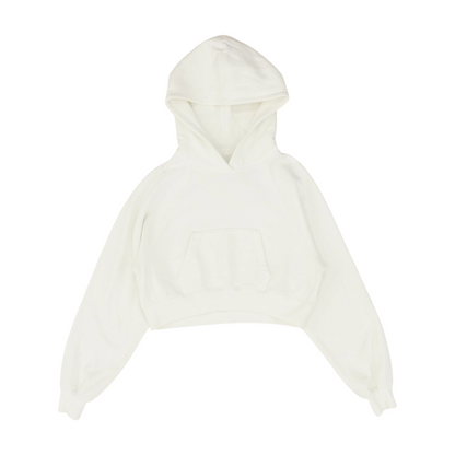 White Solid Hoodie Pullover
