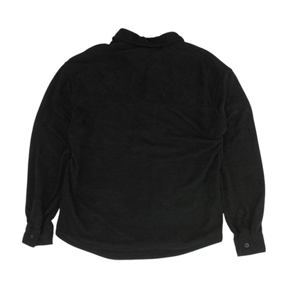 Black Solid Flannel Button Down