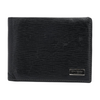Textured Leather Bifold Wallet with Metallic Logo Plate