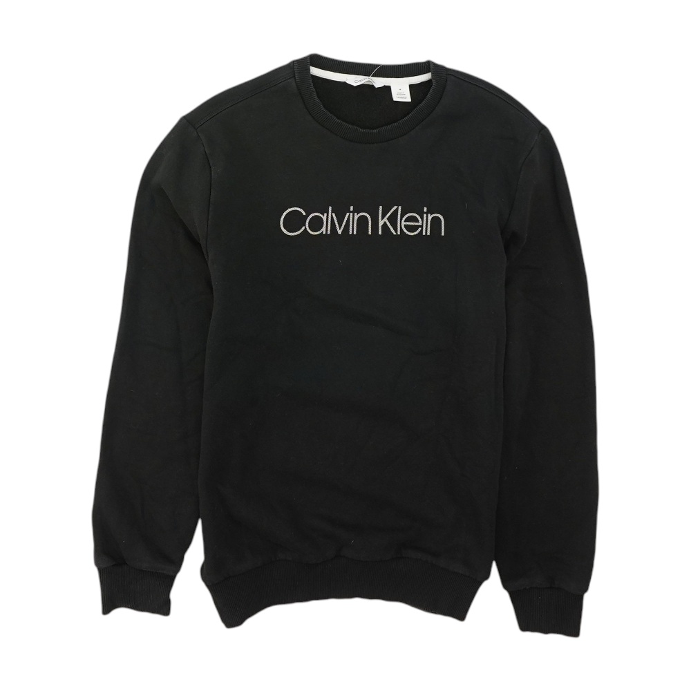 Black Solid Sweatshirt Pullover