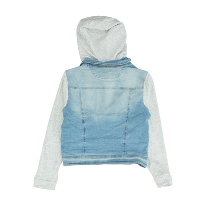 Blue Solid Denim Jacket