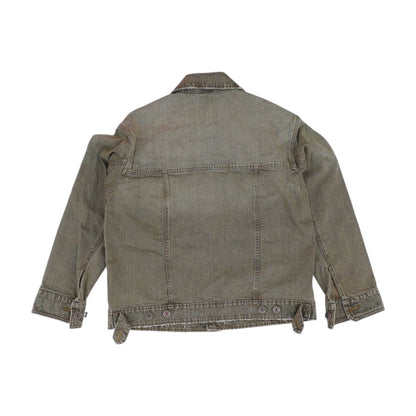 Brown Solid Denim Jacket