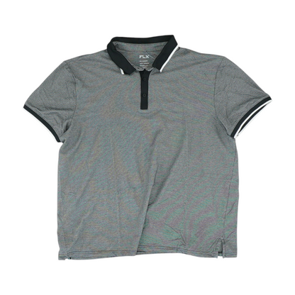 Black Print Short Sleeve Polo