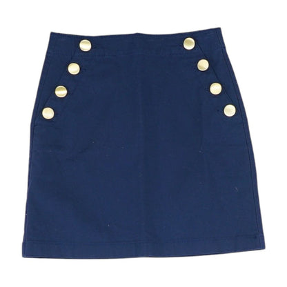 Navy Solid Mini Skirt