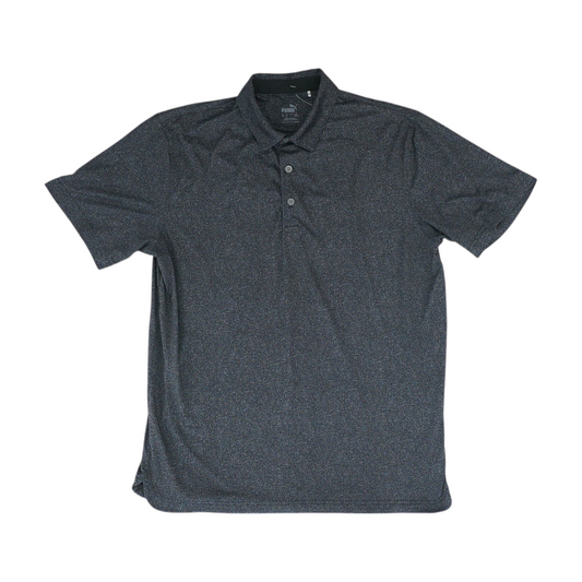 Black Print Short Sleeve Polo