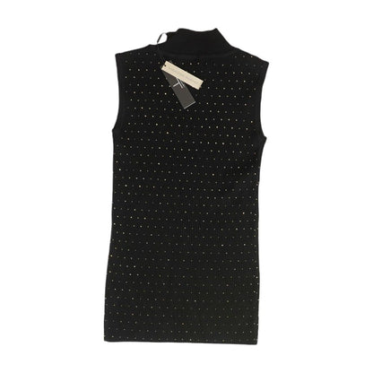 Black Polka Dot Mockneck Knit Top