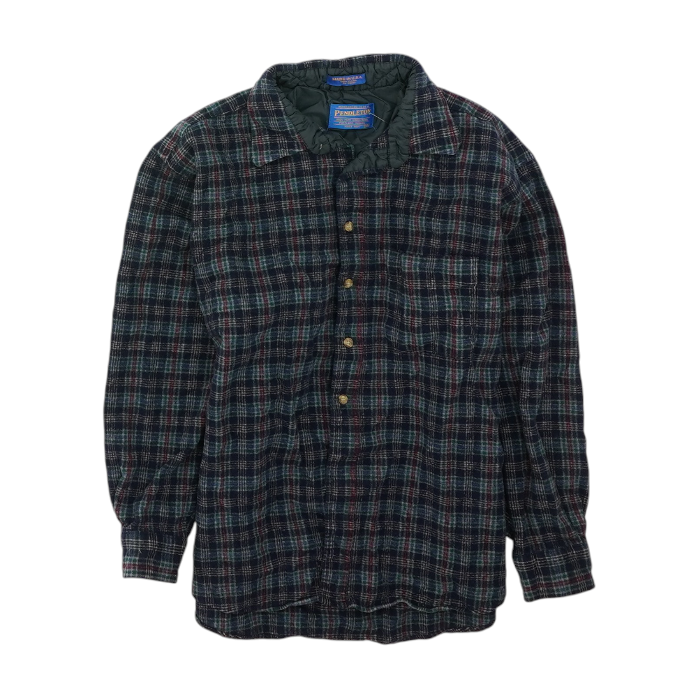 Navy Plaid Flannel Button Down