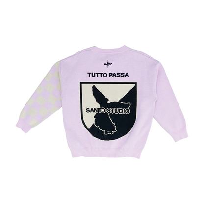 Pink Print Pullover Sweater