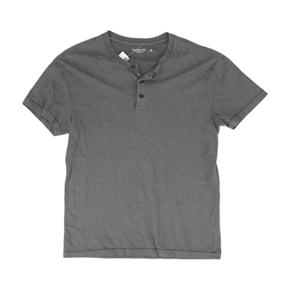 Gray Solid Henley T-Shirt