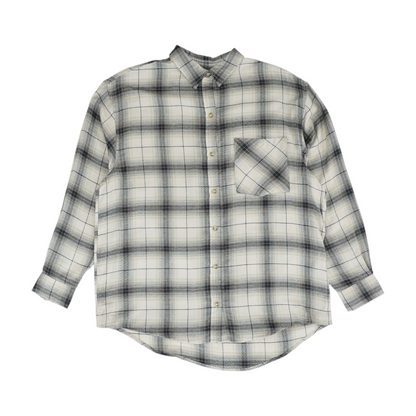 Beige Plaid Long Sleeve Button Down