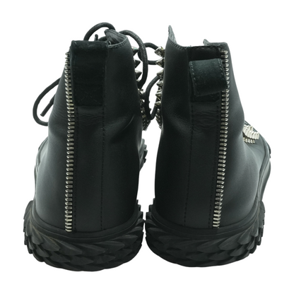 Black Blabber Studded Leather High-Top Sneakers High-Top Athletic Shoes