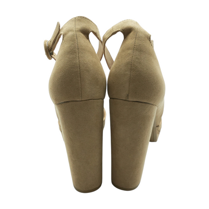 Beige Block Heels