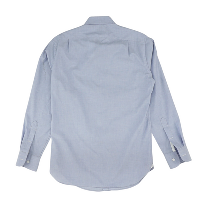 Blue Solid Long Sleeve Button Down