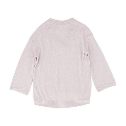 Purple Solid V-Neck Sweater