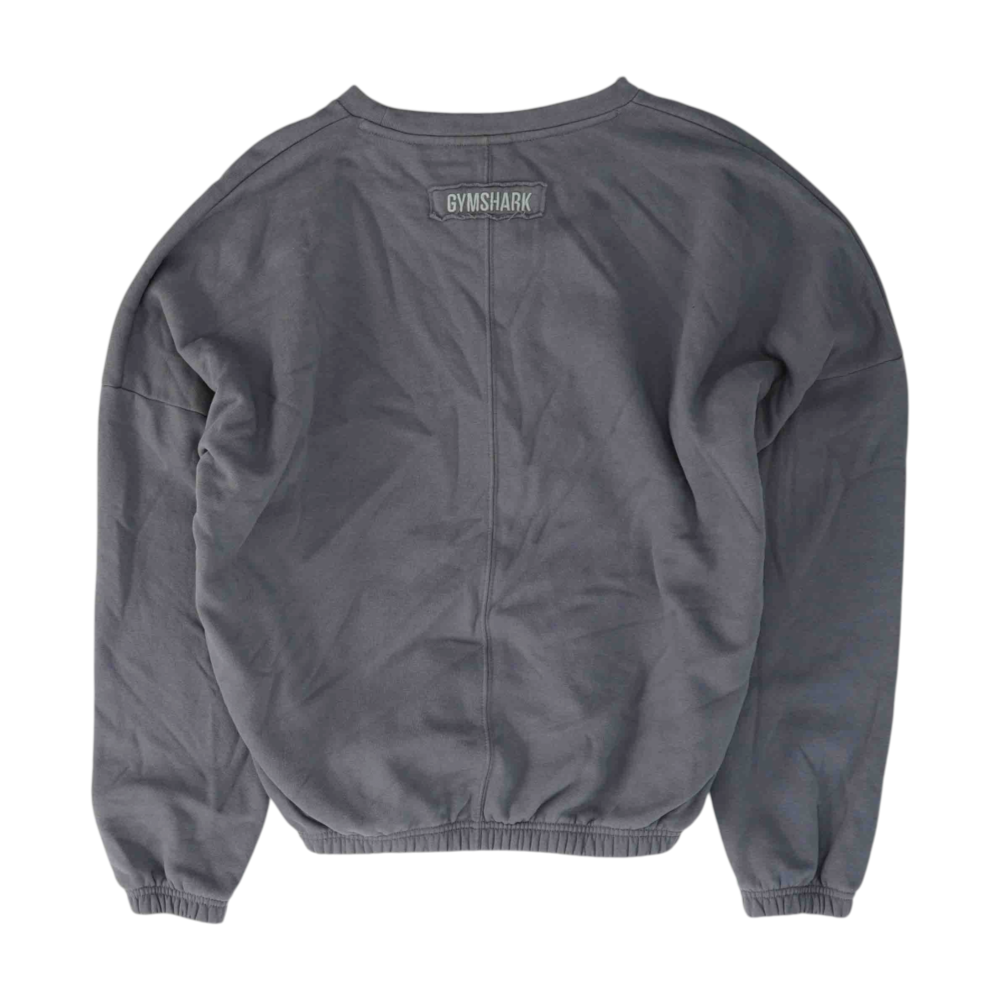 Gray Solid Sweatshirt Pullover