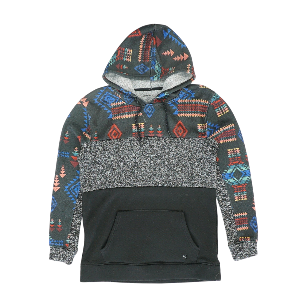 Black Print Hoodie Pullover