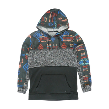 Black Print Hoodie Pullover