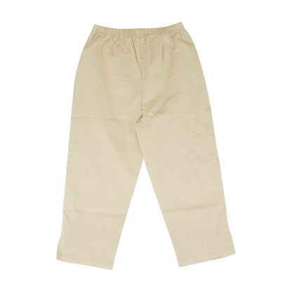 Beige Solid Capri Pants