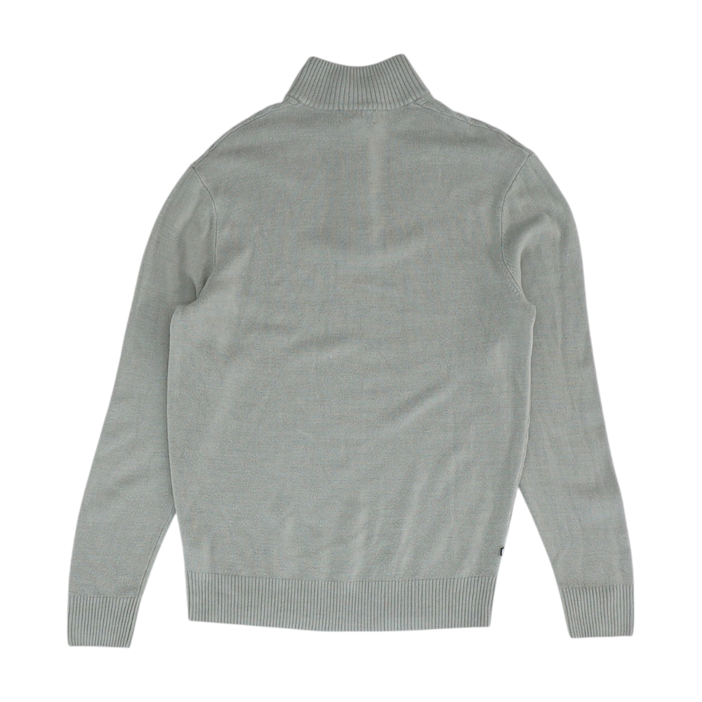 Gray Solid 1/4 Zip Sweater