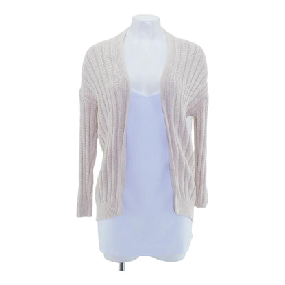 Beige Solid Cardigan Sweater
