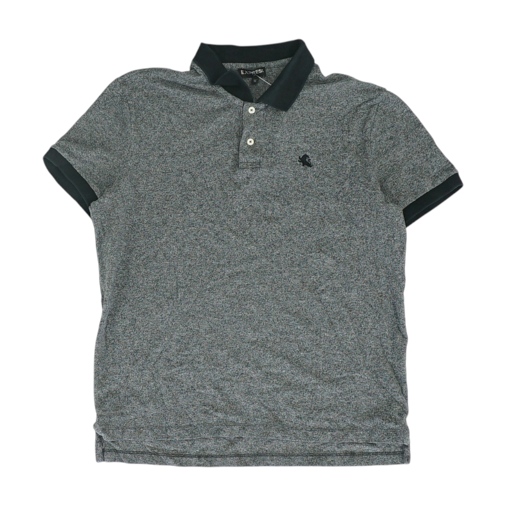 Gray Solid Short Sleeve Polo