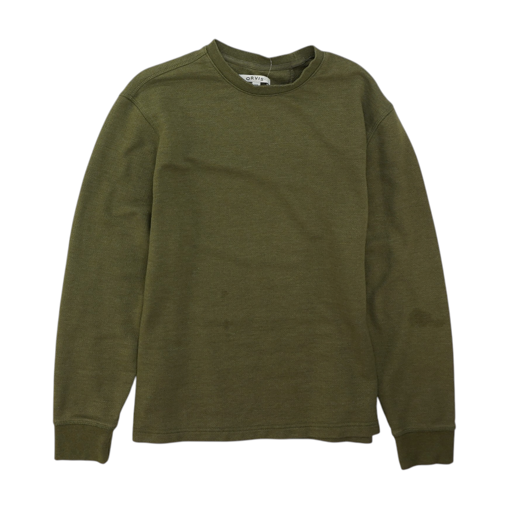 Olive Solid Sweatshirt Pullover