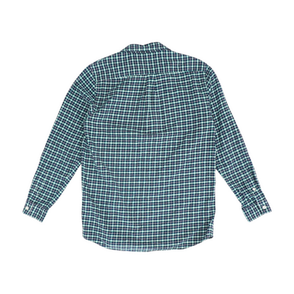 Navy Plaid Long Sleeve Button Down