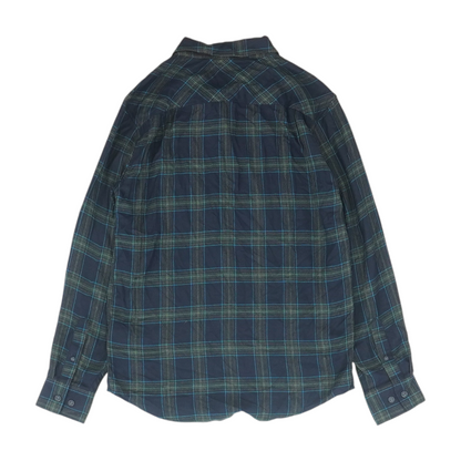 Navy Plaid Flannel Button Down