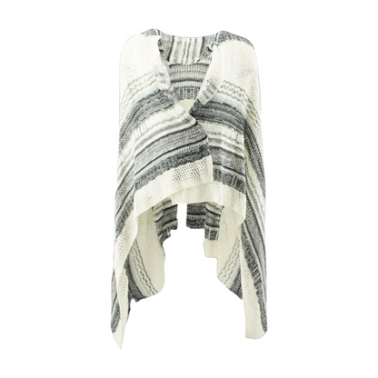 White Striped Cardigan Sweater