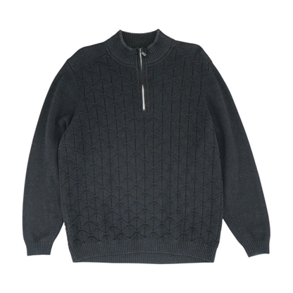 Charcoal Solid 1/4 Zip Sweater