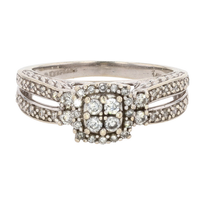 14K White Gold Diamond Engagement Ring