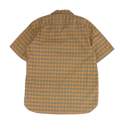 Brown Plaid Short Sleeve Button Down