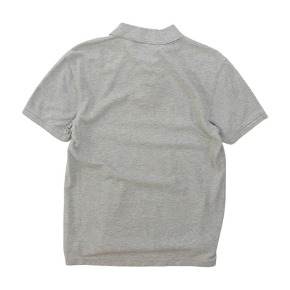 Gray Solid Short Sleeve Polo