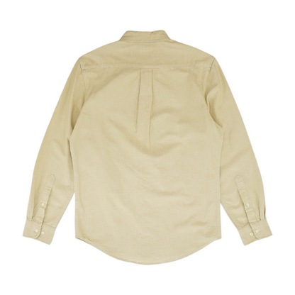 Tan Solid Long Sleeve Button Down