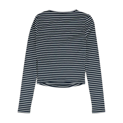 Navy Striped Blouse