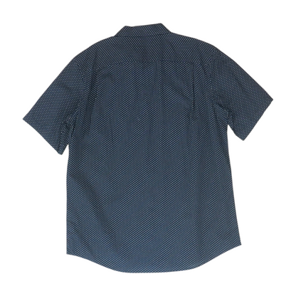 Navy Tall Polka Dot Short Sleeve Button Down
