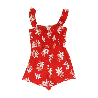 Red Floral Romper