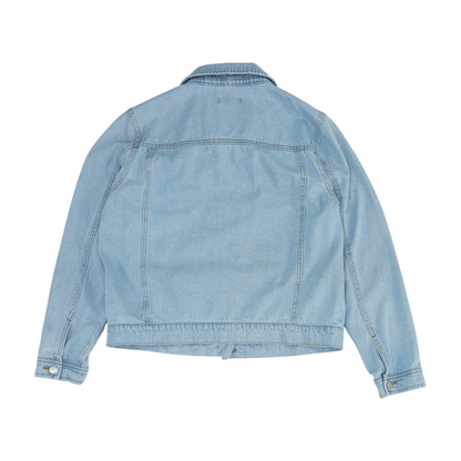 Blue Solid Denim Jacket