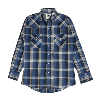 Blue Plaid Long Sleeve Button Down