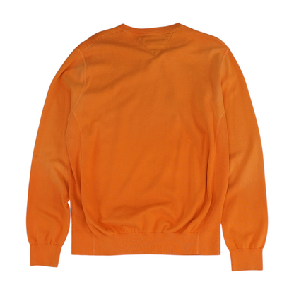 Orange Solid Pullover Sweater