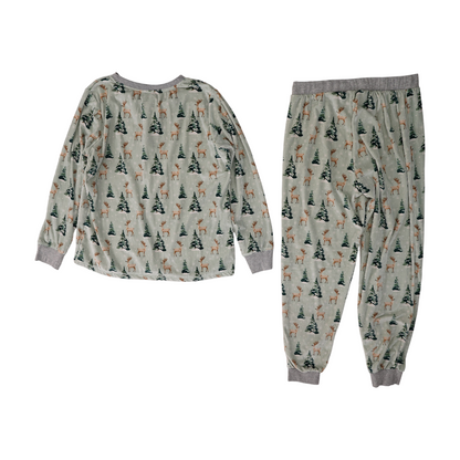 Green Print Pajama Set