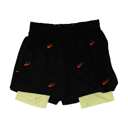 Black Graphic Active Shorts