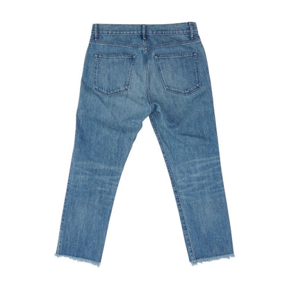 Blue Solid Capri Regular Jeans