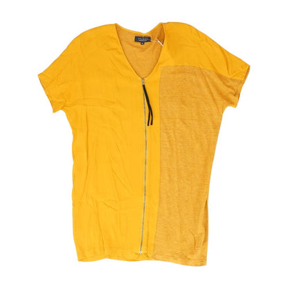 Mustard Solid Short Sleeve Blouse