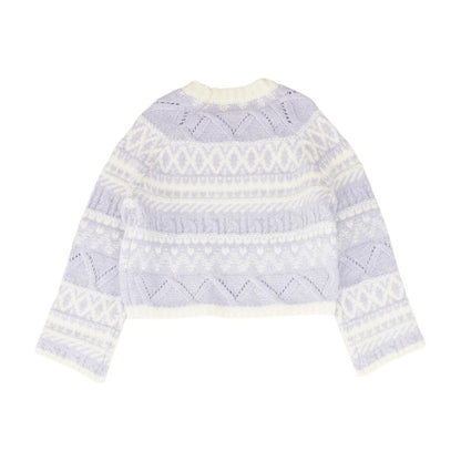 Purple Graphic Crewneck Sweater