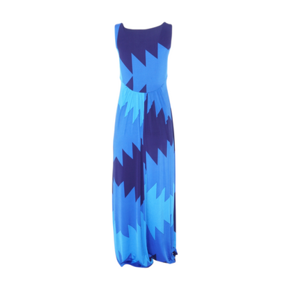 Blue Abstract Midi Dress