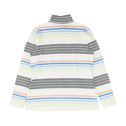 White Striped 1/4 Zip Pullover