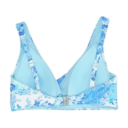 Blue Floral Swim Top